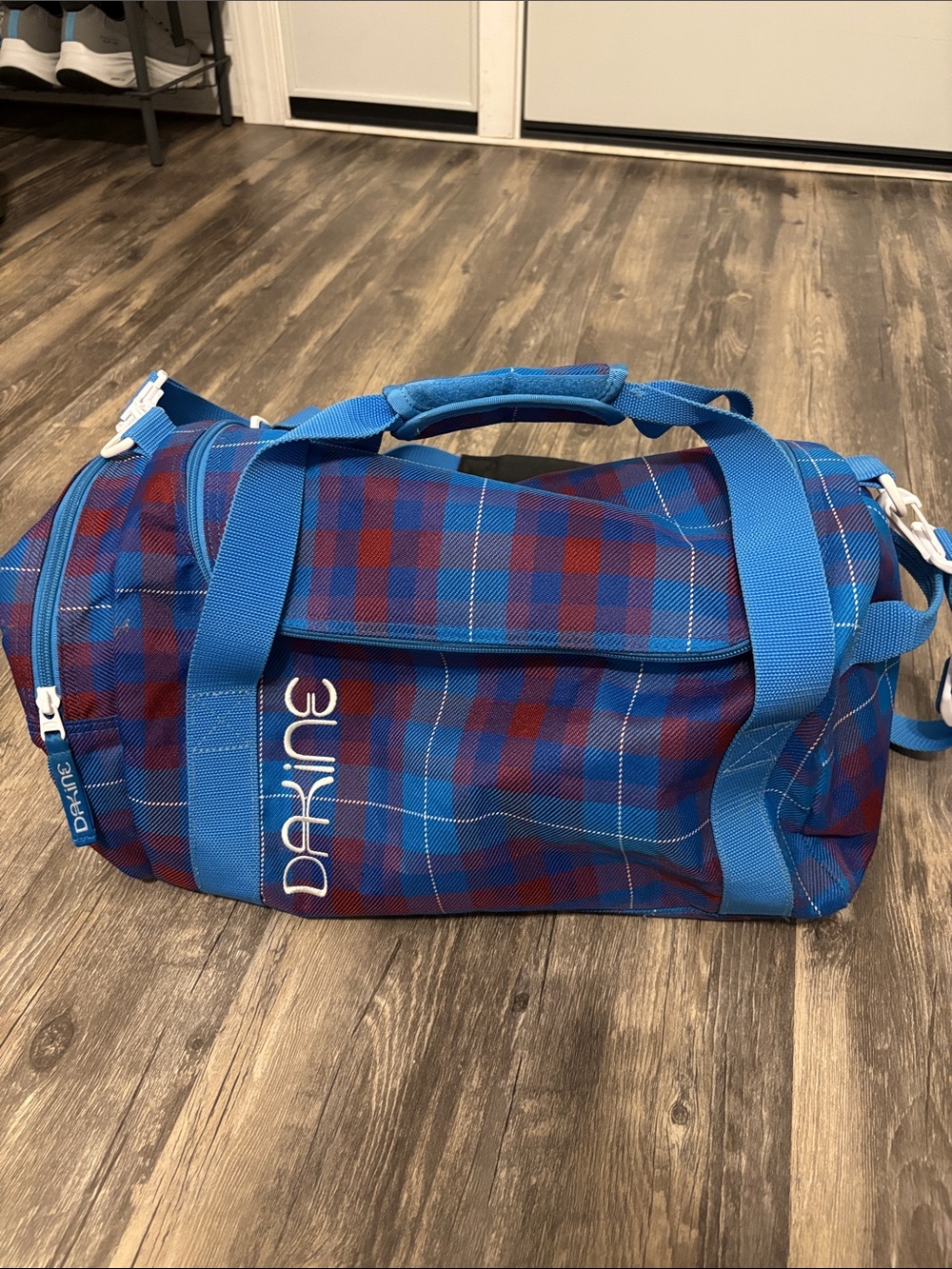 Dakine Blue and Red Plaid Duffel